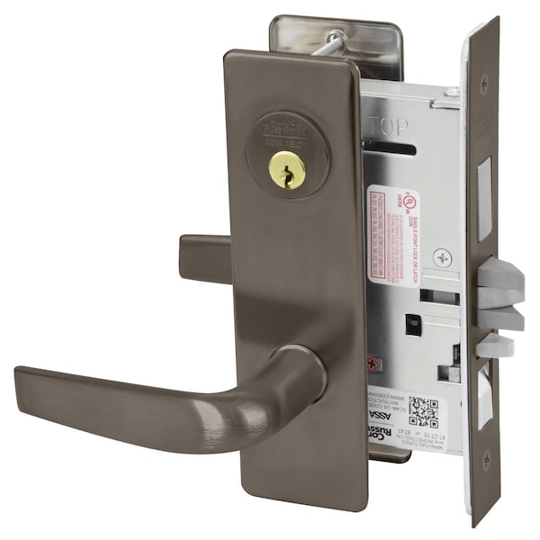 Apartment or Dormitory Mortise Lock, CS Lever, M Escutcheon, Oil Rubbed Bronze